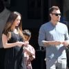 Megan Fox, enceinte, et Brian Austin Green se rendent à la messe avec le fils de l'acteur, Kassius, à Los Angeles, le 15 juillet 2012