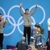 Micheal Phelps le 2 août 2012 après avoir glané une nouvelle médaille d'or sur le 200m 4 nages lors des Jeux Olympiques de Londres