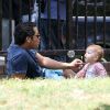 Cash Warren, papa dévoué avec sa fille Haven au Coldwater Canyon Park dans le nord de Beverly Hills le 4 août 2012
