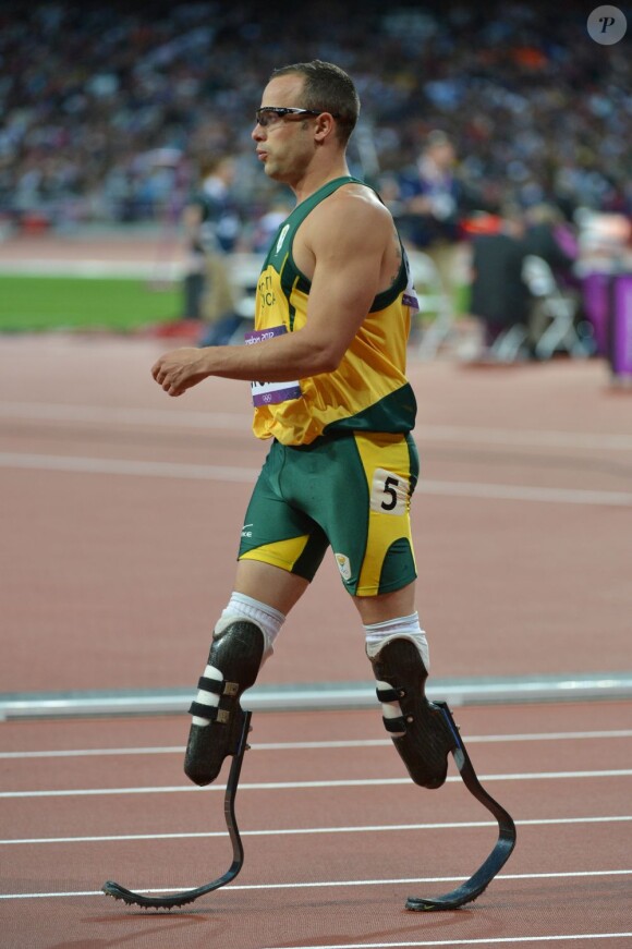 Oscar Pistorius, à l'issue de sa demi-finale conclue à la dernière place lors des Jeux olympiques de Londres le 5 août 2012