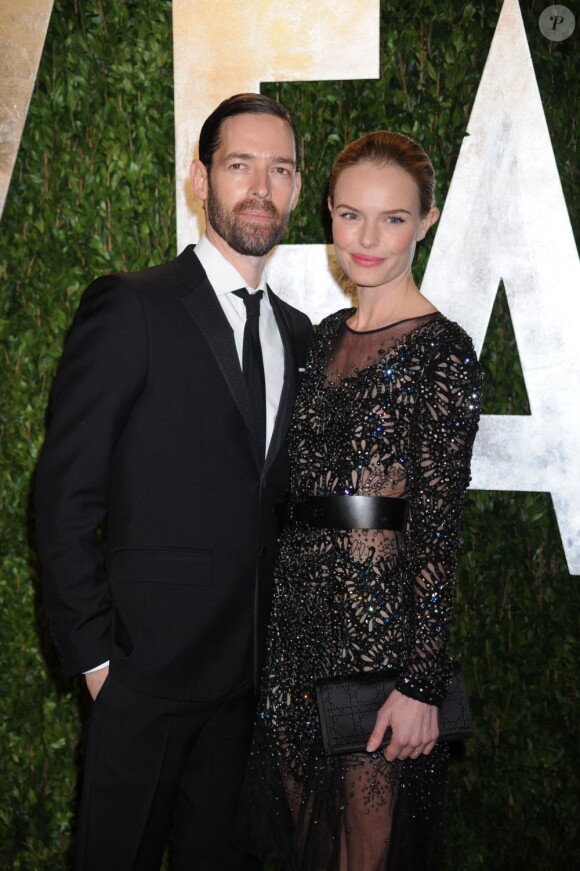Kate Bosworth et Michael Polish en février 2012 lors de la soirée Vanity Fair des Oscars