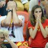 Un suspense insoutenable. Letizia et Felipe d'Espagne devant Espagne - Corée du Sud le 11 août 2012 aux Jeux olympiques de Londres. Le prince Felipe étaient sur les nerfs, les Espagnoles ayant eu besoin de deux prolongations pour arracher la médaille de bronze (31-29).