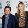 Michael J. Fox et son épouse Tracy Pollan à New York, le 28 avril 2012.