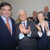 François Fillon et ses parents, Michel et Anne Fillon, en mai 2007 Sablé-sur-Sarthe. Anne Fillon est décédée dans la nuit du 16 au 17 août 2012