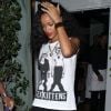 Rihanna sort du restaurant Il Ristorante di Giorgio Baldi à Santa Monica le 22 août 2012