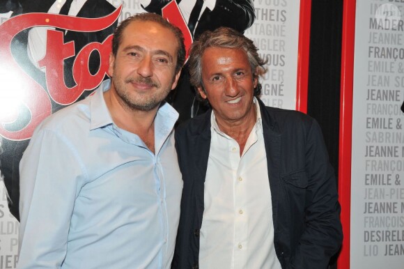 Patrick Timsit et Richard Anconina lors de la présentation du film Stars 80 au Festival du Film d'Angoulême, le 21 août 2012.