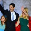 Janna Ryan et son mari Paul Ryan, colistier de Mitt Romney aux prochaines élections présidentielles américaines, ainsi que ses enfants Liza, Charlie et Sam lors du congrès républicain de Tampa le 29 août 2012