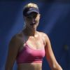 Kristina Mladenovic lors d'une cession d'entrainement durant l'US Open 2012 le 30 août à New York