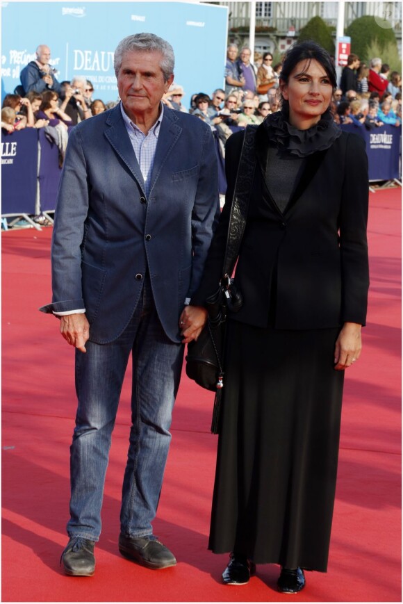 Claude Lelouch et Valérie lors de la cérémonie d'ouverture du 38e Festival du cinéma américain de Deauville, le 31 août 2012.