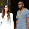 Kanye West et sa chérie Kim Kardashian, sur son 31 pour un tête à tête amoureux au cinéma. New York, le 1er septembre 2012.
