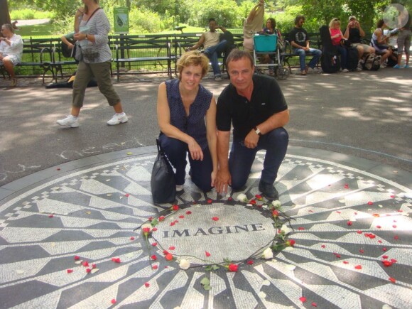 Fabien Lecoeuvre et l'actrice Anne Richard à New York, août 2012.