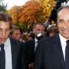 Jean Sarkozy a effectué sa rentrée politique au côté de Jean-François Copé au bar le Winston à Neuilly-sur-Seine le 4 septembre 2012