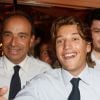 Jean Sarkozy a effectué sa rentrée politique au côté de Jean-François Coppé au bar le Winston à Neuilly-sur-Seine le 4 septembre 2012