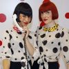 Le duo de DJettes Broken Hearts, chargé d'animer l'inauguration du pop-up store Louis Vuitton x Yayoi Kusama au grand magasin Printemps. Paris, le 4 septembre 2012.
