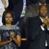 Michelle Obama et son frère lors du discours de Bill Clinton à la convention nationale du Parti démocrate à Charlotte le 5 septembre 2012