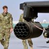 Le prince Harry à Camp Bastion, principale base britannique en Afghanistan, où son escadron assurera une mission de surveillance et de dissuasion, si besoin, à partir du 7 septembre 2012.