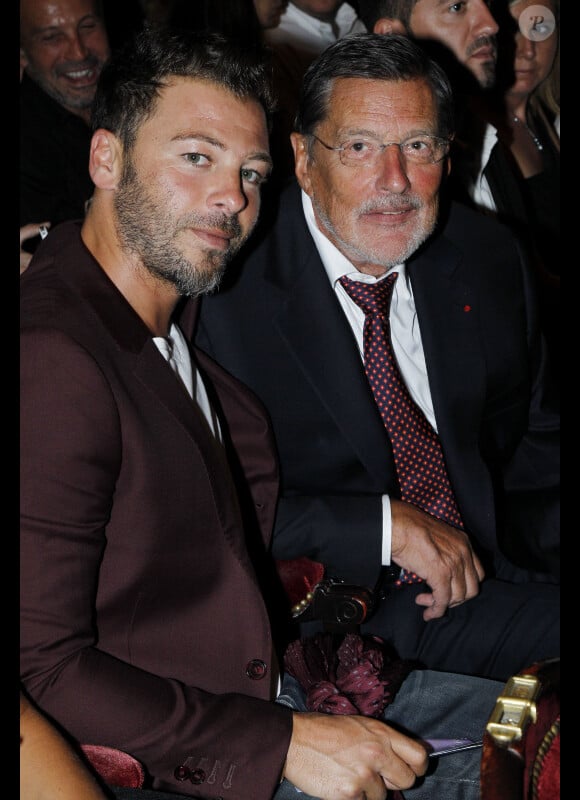 Christophe Maé et son producteur Jean-Claude Camus au dîner offert par Cartier dans le foyer du Palais Garnier après le concert de George Michael en faveur de Sidaction, à Paris, le 9 septembre 2012.