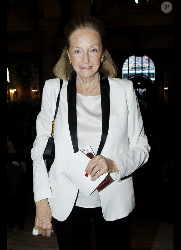 Doris Brynner au dîner offert par Cartier dans le foyer du Palais Garnier après le concert de George Michael en faveur de Sidaction, à Paris, le 9 septembre 2012.