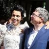 Mariage de Farida Khelfa et Henri Seydoux, sous le regard de Christian Louboutin et Arielle Dombasle, à la mairie du 17arrondissement de Paris, le 1er septembre 2012.