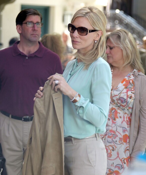 Cate Blanchett filme une scène du nouveau film encore sans titre de Woody Allen à New york, le 10 septembre 2012.
