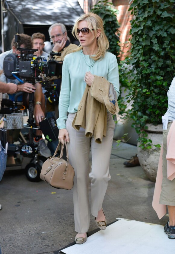 Cate Blanchett sur le plateau du nouveau film encore sans titre de Woody Allen à New york, le 10 septembre 2012.