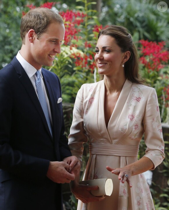La duchesse de Cambridge Catherine et son prince William lors d'une visite du Jardin Botanique de Singapoour le 11 septembre 2012