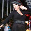 Rossy de Palma, DJette du troisième plus Grand Défilé de Mode du Monde organisé par les Galeries Lafayette, concluait la marche des mannequins avec énergie ! Paris, le 18 septembre 2012.