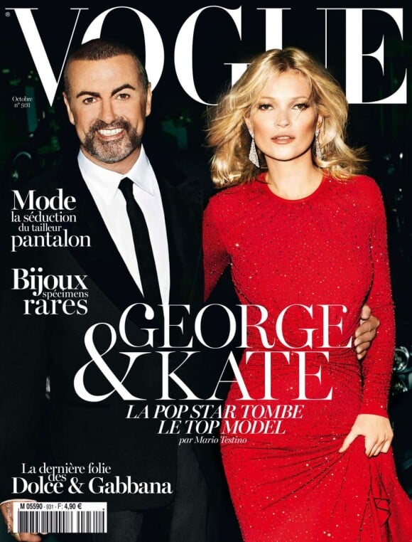 Kate Moss et George Michael photographiés par Mario Testino en couverture de Vogue Paris d'octobre 2012. En kiosques le 24 septembre.