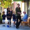 Heidi Klum à Los Angeles avec son nouvel amoureux et ses enfants le 19 septembre 2012