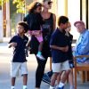 Heidi Klum à Los Angeles avec son nouvel amoureux et ses enfants le 19 septembre 2012
