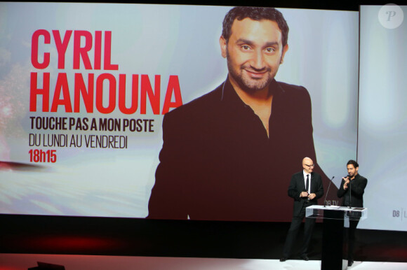 Cyril Hanouna lors de la conférence de presse de lancement de la chaîne D8, au carrousel du Louvre, le 20 septembre 2012