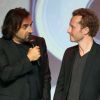 André Manoukian et Sinclair lors de la conférence de presse de lancement de la chaîne D8, au carrousel du Louvre, le 20 septembre 2012