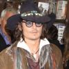 Johnny Depp dans une libraire de New York pour la sortie du livre de son ami Damien Echols, le 21 septembre 2012.