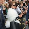 Lady Gaga arrive dans une superbe Jaguar sur les Champs-Elysées afin de présenter son parfum Fame chez Sephora le 23 septembre 2012 à Paris