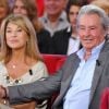 Nicole Calfan et Alain Delon lors de l'enregistrement de l'émission Vivement dimanche, diffusé sur France 2 le 9 septembre 2012