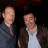 Alain Bouzigues et Gérald Dahan lors d'une soirée people au restaurant O'Mantra à Paris le 23 septembre 2012
