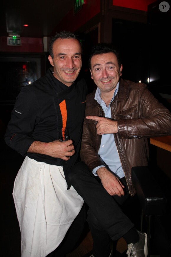 Pascal Sellem et Gérald Dahan lors d'une soirée people au restaurant O'Mantra à Paris le 23 septembre 2012
