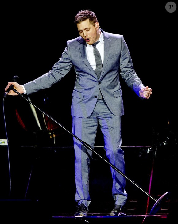 Michael Bublé en concert à Rotterdam le 26 avril 2012.