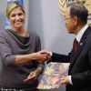 La princesse Maxima des Pays-Bas avec Ban-Ki Moon lors de l'assemblée générale de l'ONU, le 24 septembre 2012