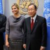 La princesse Maxima des Pays-Bas avec Ban-Ki Moon lors de l'assemblée générale de l'ONU, le 24 septembre 2012