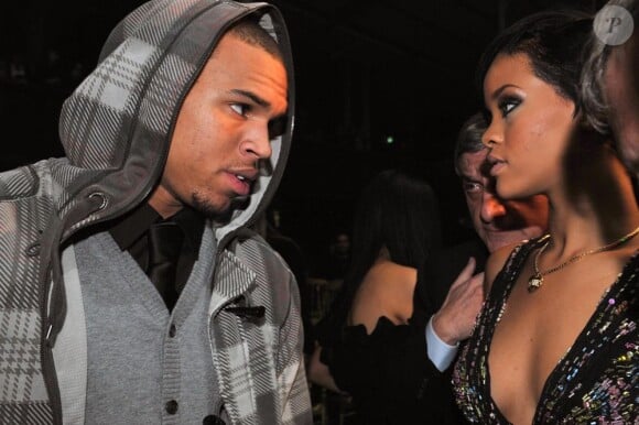 Rihanna et Chris Brown le 1er mars 2008.