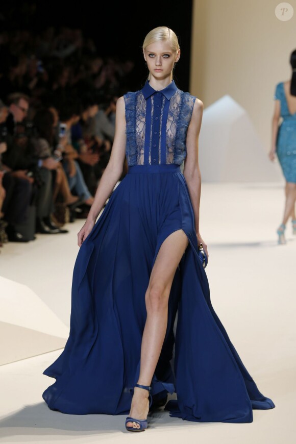 Défilé Elie Saab prêt-à-porter printemps-été 2013 à l'Espace Ephémère du jardin des Tuileries. Paris, le 3 octobre 2012.