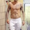 David Beckham torse nu après la défaite de son équipe à Carson, le 6 octobre 2012.