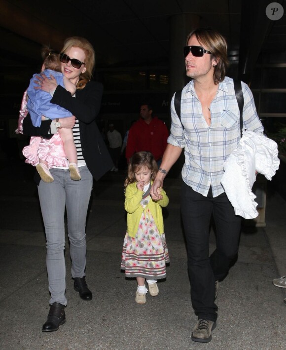 Nicole Kidman, son mari Keith Urban et leurs enfants Faith Margaret et Sunday Rose, en juin 2012