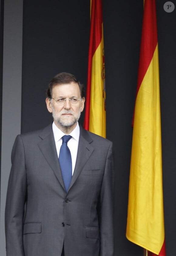 Le president Mariana Rajoy lors du défilé militaire de la fête nationale de l'Espagne le 12 octobre 2012