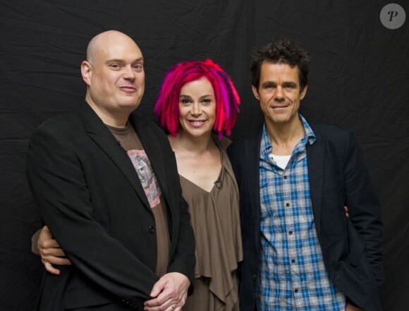 Andy Wachowski, Lana Wachowski et Tom Tykwer lors de la conférence de presse du film Cloud Atlas à Los Angeles le 13 octobre 2012