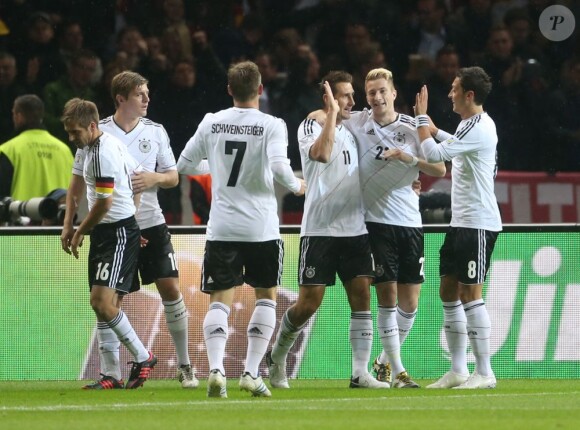 L'équipe d'Allemagne lors de son match face à la Suède à Berlin le 16 octobre 2012