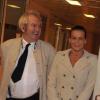 EXCLU : La princesse Stéphanie de Monaco et l'artiste Ben visitent le département psychiatrique de l'hôpital de la Princesse Grace a Monaco, décoré par les oeuvres de l'artiste, le 17 octobre 2012.