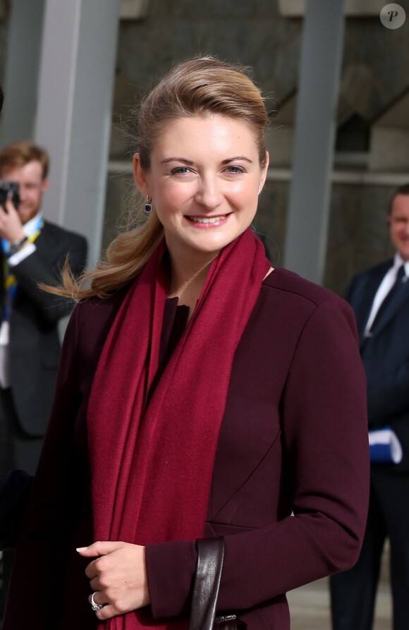 Stéphanie de Lannoy, contesse de Belgique, reçue au Grand Théâtre de la capitale avant ses noces, le 19 octobre 2012.