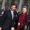 Le prince Guillaume, grand-duc héritier du Luxembourg, et sa fiancée Stéphanie de Lannoy, contesse de Belgique, sont reçus au Grand Théâtre de la capitale avant leurs noces, le 19 octobre 2012.